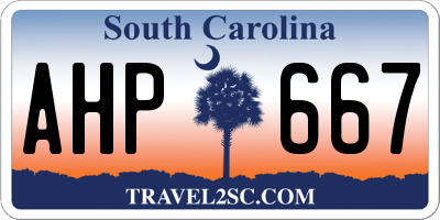 SC license plate AHP667