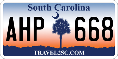 SC license plate AHP668
