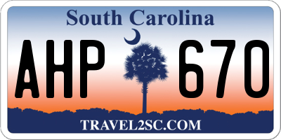 SC license plate AHP670