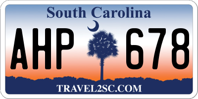 SC license plate AHP678
