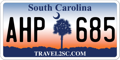 SC license plate AHP685