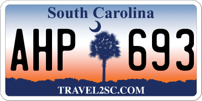 SC license plate AHP693