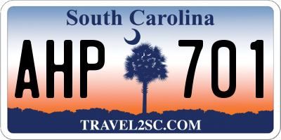 SC license plate AHP701