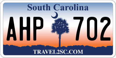 SC license plate AHP702