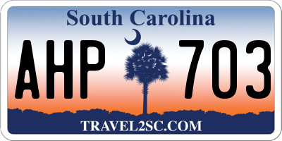 SC license plate AHP703