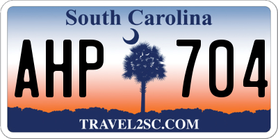 SC license plate AHP704