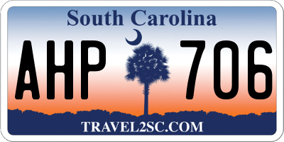 SC license plate AHP706
