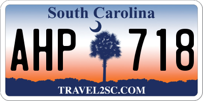 SC license plate AHP718