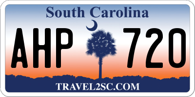 SC license plate AHP720