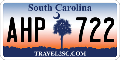SC license plate AHP722
