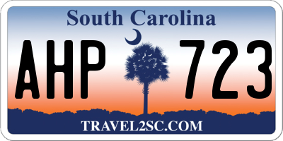 SC license plate AHP723