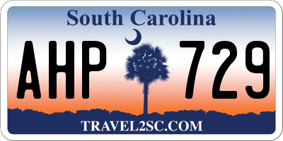 SC license plate AHP729