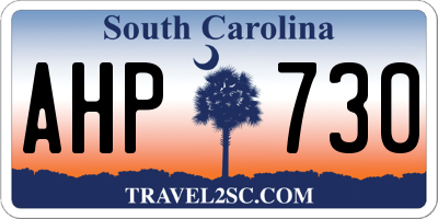 SC license plate AHP730