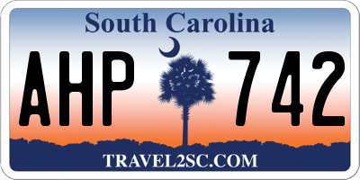 SC license plate AHP742