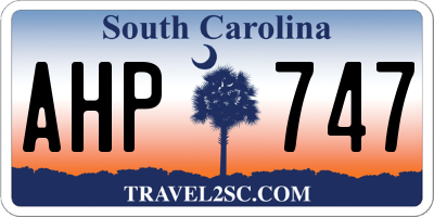 SC license plate AHP747