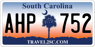 SC license plate AHP752