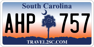 SC license plate AHP757