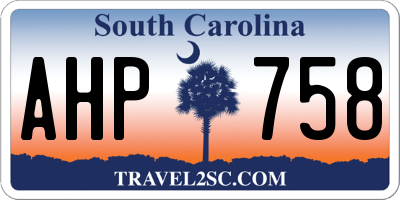 SC license plate AHP758