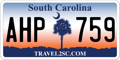 SC license plate AHP759