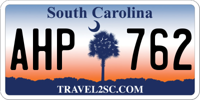 SC license plate AHP762