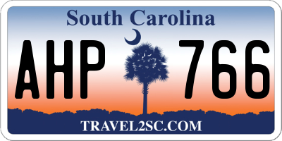 SC license plate AHP766