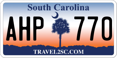 SC license plate AHP770