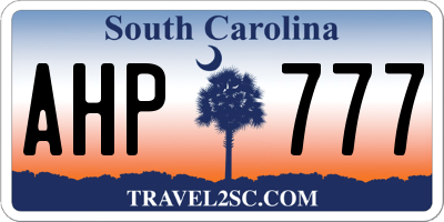 SC license plate AHP777