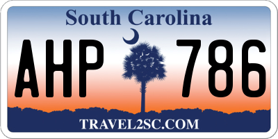 SC license plate AHP786