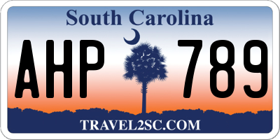 SC license plate AHP789