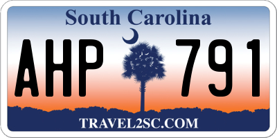 SC license plate AHP791
