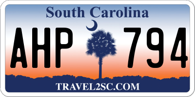 SC license plate AHP794