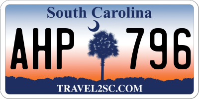 SC license plate AHP796