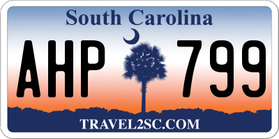 SC license plate AHP799
