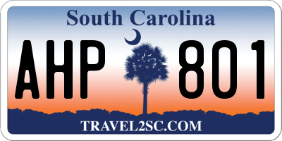SC license plate AHP801