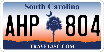 SC license plate AHP804