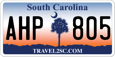 SC license plate AHP805