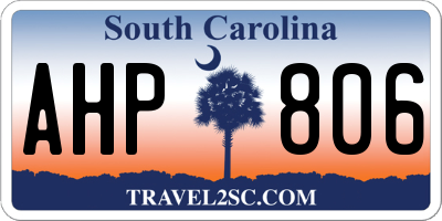 SC license plate AHP806