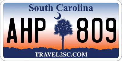SC license plate AHP809