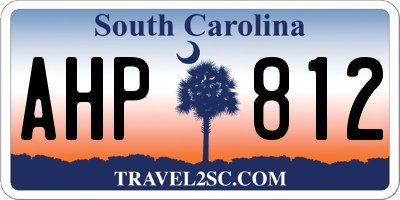 SC license plate AHP812