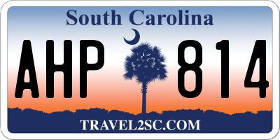 SC license plate AHP814
