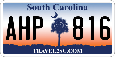 SC license plate AHP816