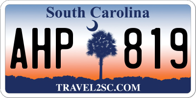 SC license plate AHP819