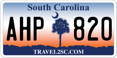 SC license plate AHP820