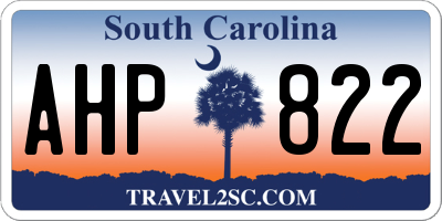 SC license plate AHP822