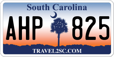 SC license plate AHP825