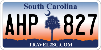 SC license plate AHP827