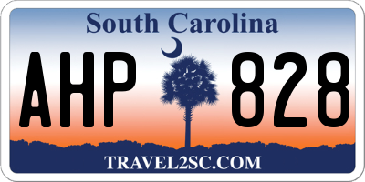 SC license plate AHP828