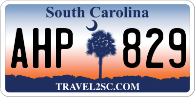 SC license plate AHP829