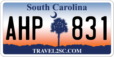 SC license plate AHP831