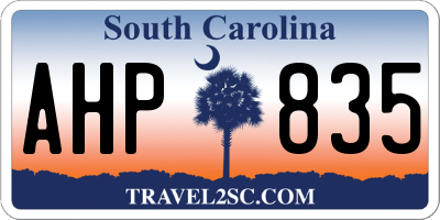 SC license plate AHP835